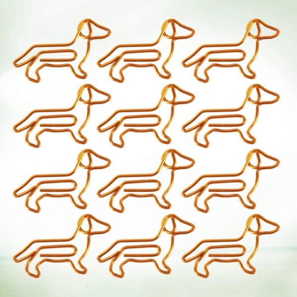 50 stk. binders, dyreformede dachshund-bokmerker (oransje)