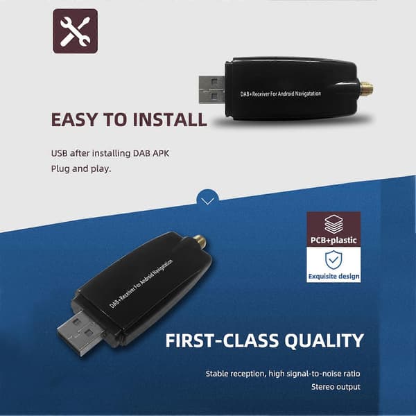 Bil DAB Digitalradio Modtager DAB Box Adapter Universal til Android 4.4 Bilnavigation