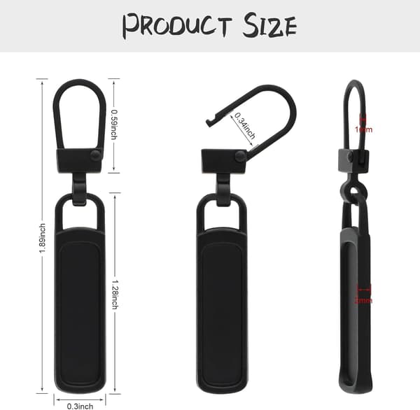 10 Pieces Zipper Pull Replacement for Small Holes, Detachable Small Zipper Pull Slider for Luggage Jackets Backpacks Boots Handbag Coat Pants