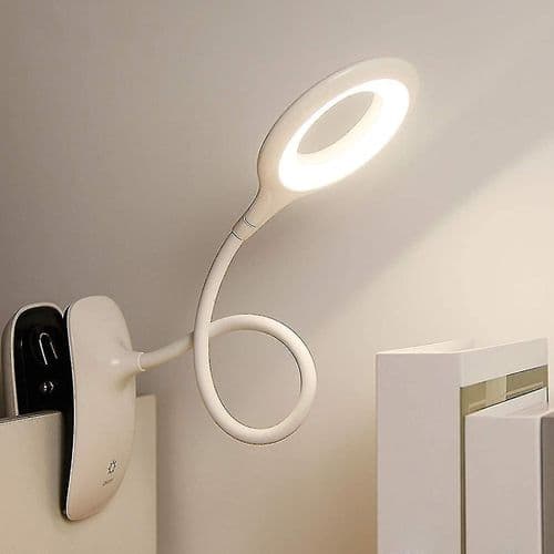 LED-klemmelæselampe, dæmpbar øjenpleje bordlampe