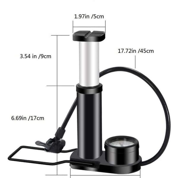 Cykelpump Fotpump, Mini Bärbar Golv Luftpump Kompatibel, KLB