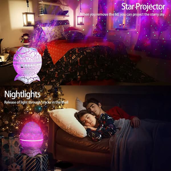 Dinosaur Egg Projector with Wireless Music Player, Starry Sky Pro