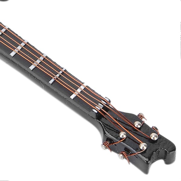 Miniature Træ Simulation Elguitar Model Musikinstrument Ornament Gaver Sort