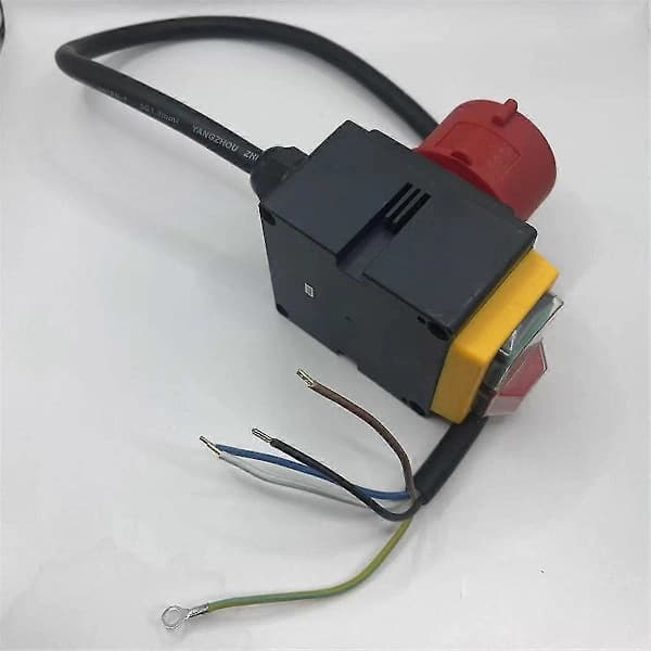 3-phase machine switch 380 400V 16A with cable and phase inverter for log splitter black red