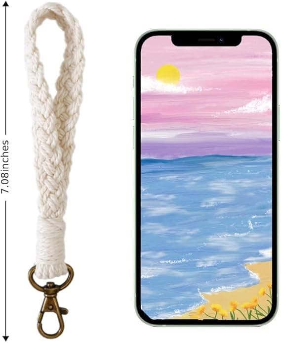 Makrame Nøglering Håndledsrem Nøglering Boho Armbånd Snor til Kvinder Nøglering Armbånd Kvinde Gaver