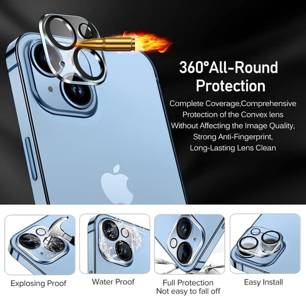 [4 stykker] Bagkamerabeskyttelse kompatibel med iPhone 14 6.1“ / iPhone 14 Plus 6.7'' Kamera, Kamerabeskyttelse [Anti Scratch] Ultra Resistent Temp