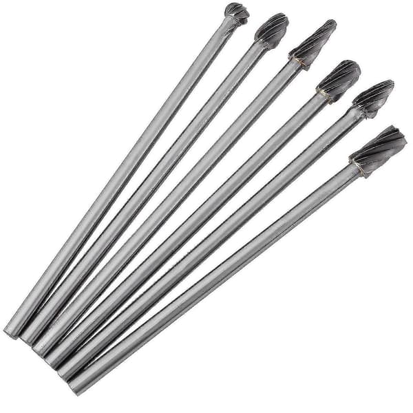 6-pack Tungstenkarbid Aluminium Rotationsfiler Burr Set 6mm Skaft 10mm Skärdiameter