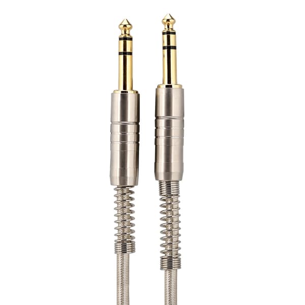 Gullbelagt 6,35 mm hann til hann adapter Stereo forlengelseslydkabelkontakt (1M)
