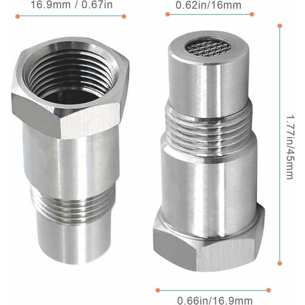 2 st Oxygen Sensor Extender Spacer för bilmotor avgassystem M18 x1.5, 45mm Lambdasensor