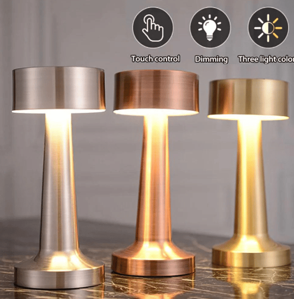 Cordless Table Lamp, Rechargeable, 3-Step Warm Brightness Dimming, Metal Eye Protection Night Reading Lamp - Space Silver Space Silver-tfrf Space Silver Space Silver