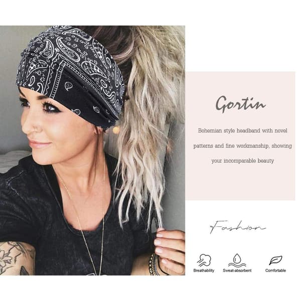 Hårbånd Leopard Hårbånd Knutet Turban Hårbånd Stretch Twist Hodeplagg Stripete Stoff for Kvinner og Jenter 3 stk (Ele