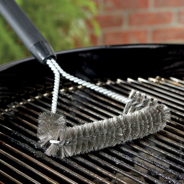12\" 3-sidet grillbørste sort grillristrenser KLB