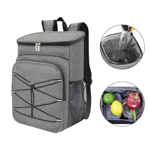 Insulated Backpack / Cooler Bag - Large Capacity Travel Backpack, Waterproof Backpack for Picnic Camping Lunch BBQ Gray Gray