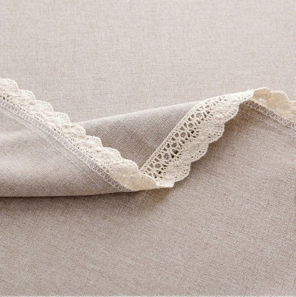 Round Cotton and Linen Tablecloth Protect and Decorate the Table Khaki Diameter 160 cm