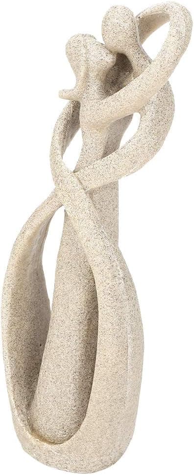 1 sandstensstatue, håndlavet sandstensstatue af et par, der kysser