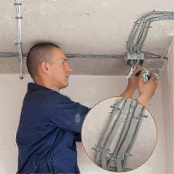 Dobbelt-hul PVC-rørledning med U-klemme (50 stk.)