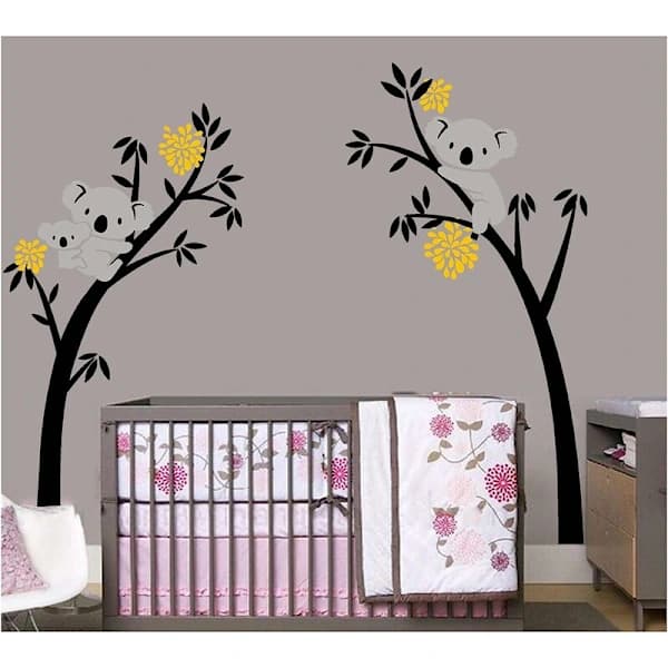 Babykoala Wall Decals - Sleeping Koala and Tree Branch Wall Decals