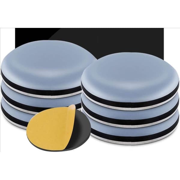 8 stk. 50 mm (runde) Teflon møbelpuder, glidebeskyttere til møbler - glidepuder til møbler, selvklæbende Teflon møbelpuder til stole og sofaer