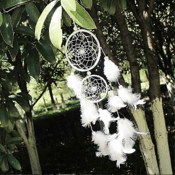 Dreamcatcher med fjerringe, mystisk drømmefanger, håndlavet drømmefanger