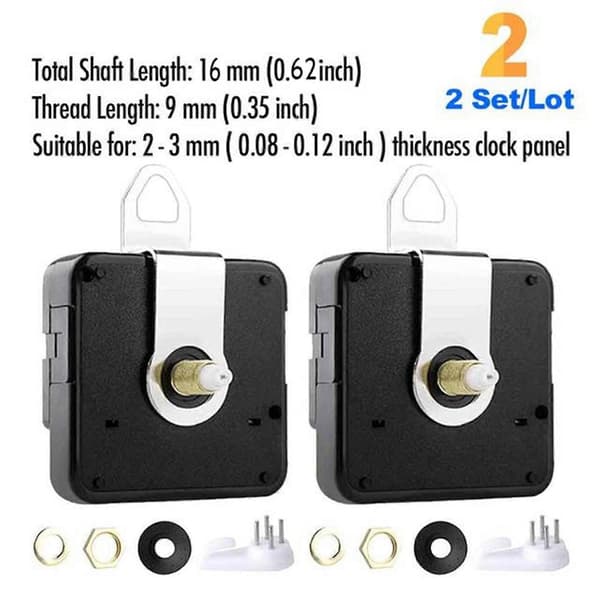 2pcs Silent DIY Quartz Wall Clock Movement Mechanism Kit For Repair Parts Replacement Home Decor Dial Tool 16mm