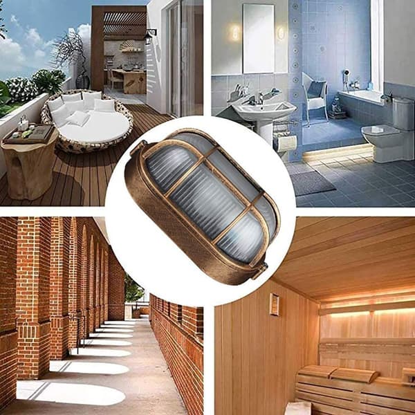 Outdoor Wall Light, Oval Cast Aluminum Wall Light, (2 Pieces)
