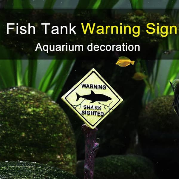 1 pc Aquarium Warning Decorative Poster Resin Sign Fish Tank Lan
