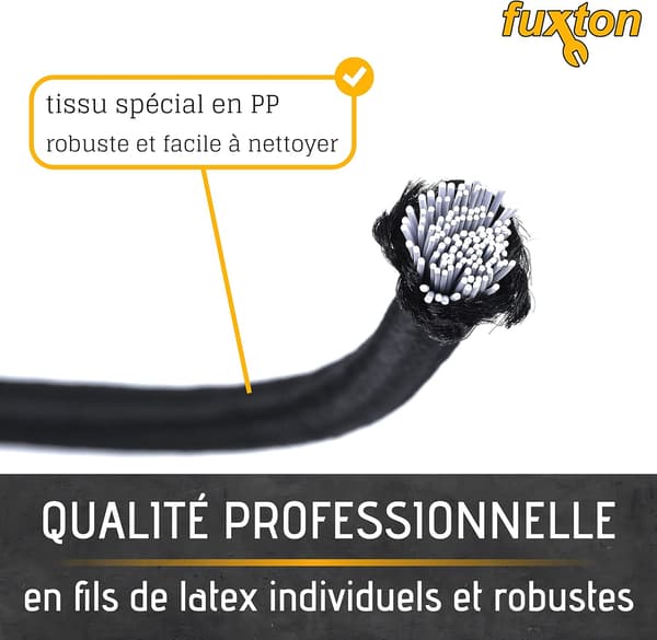 25 Professionelle Elastiske Spændekroge (Sort 100mm) til Telte
