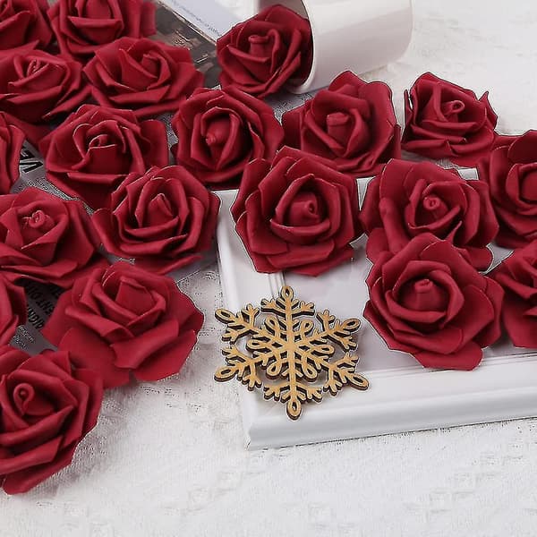 Artificial Rose Flower Heads, Artificial Flowers Look Like Blue (20 Pcs)
