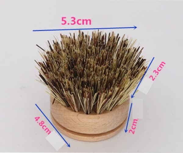 Natural Eco-Friendly Bamboo Dish Brush, 3 Replacement Heads