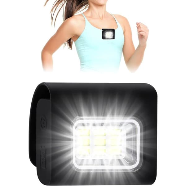 USB Rechargeable LED Chest Light for Running, 4 Light Modes, Compatible with Outdoor Activities - Jogging, Camping