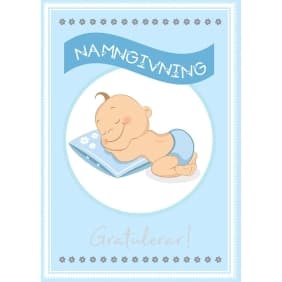 Namngivningskort, Blå - Tinka