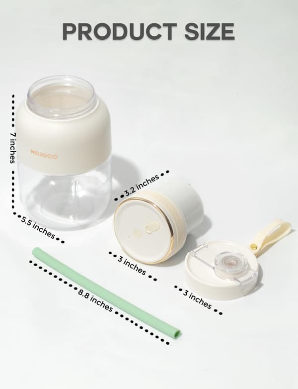 Bærbar Smoothieblender - 710 ml Trådløs, Kniver i Rustfritt Stål for Kjøkken, Kontor og Treningsstudio