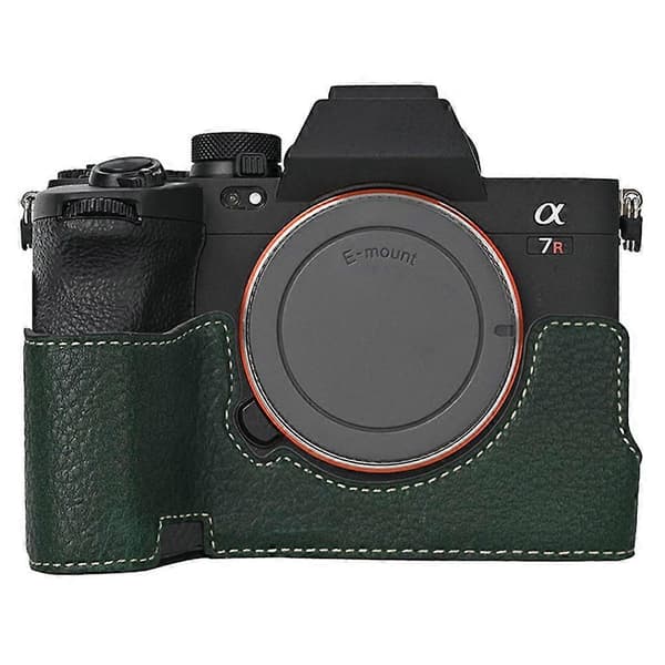 Camera Base for Sony A7R V A7 IV A7S III Alpha 1, Removable Battery Lychee Texture PU Leather Prot