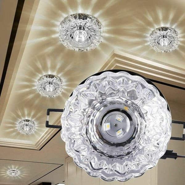 Luxury Crystal Spotlight Modern Ceiling Lamp LED Downlight for Aisle Entrance Hall Cool White
