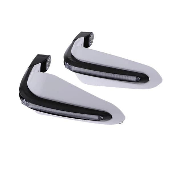 Motorcycle Handguards with 3W LED Light ABS Windproof Hand Protectors for Most Motorcycles White Pair White White