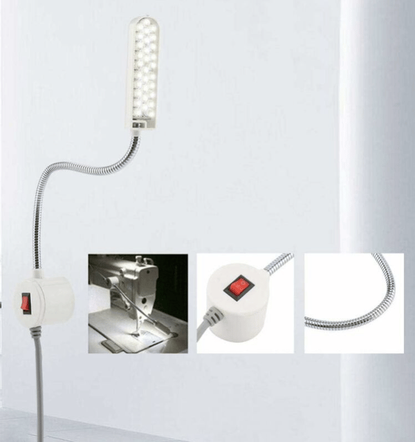30LED arbeidslampe og stifter fleksibel svanehals for sying lesing