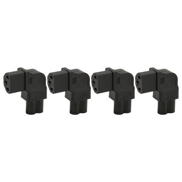 IEC320 C6 til C13 Strømadapter 90 Grader 2.5A‑10A 250V Strømstikadapter til UPS Computerstik 4 stk.