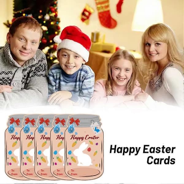 Happy Easter Bunny Greeting Card, Bottle-shaped Greeting Card for Holidays