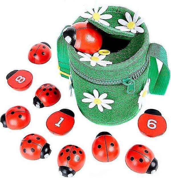 0-10 Number Learning Counting Ladybug Wooden Toys