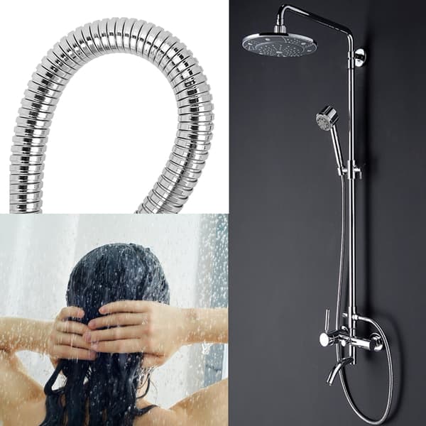 2m G1/2in Thread Stainless Steel Galvanized Shower Hose Home Bathroom Bath Accessory