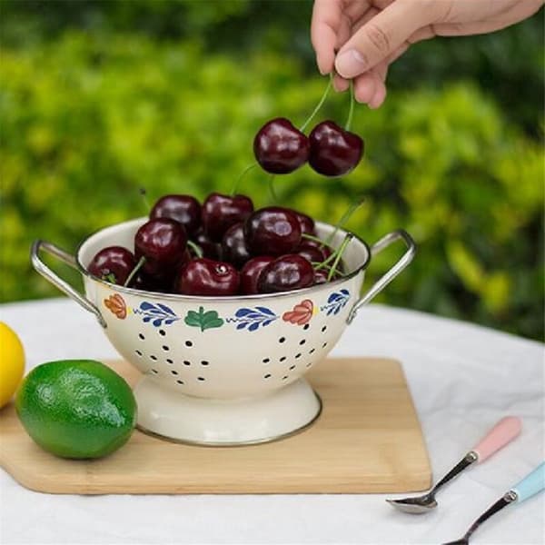 Metallfruktskål for serveringsfat Godterikurv Holder Fruktskål Dreningssil Grønnsakssil Plate B