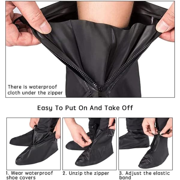 Waterproof shoe covers, rainproof overshoes, reusable non-slip shoe covers (XXL)