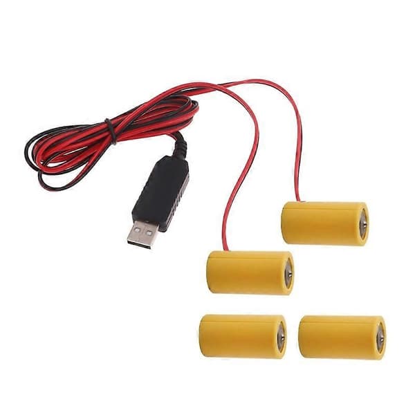 Batterieliminator USB 5V2A til 3V1A LR14 C Dummy Batterikabel 96CM [DB] 3V 3V