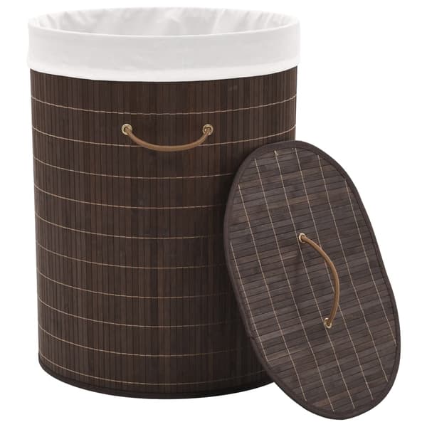 vidaXL Klesvaskkurv i bambus oval brun Brun brown