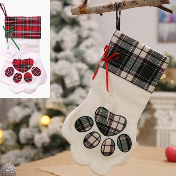 Personalized Dog Paw Christmas Stocking - Embroidered KLB