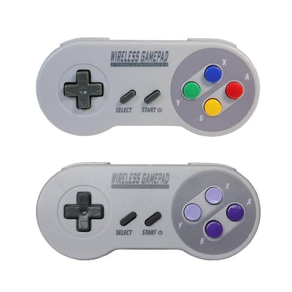 Trådløs 2.4G Spilcontroller Gamepad Joypad Joystick Kompatibel til SNES Mini PC Windows NS Switch Farverig Knap