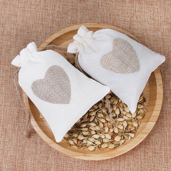 24 stk hjerteformede juteposer 10 * 14 cm, til bryllup