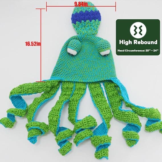 Strikkede vinterhatte, Pot Belly Octopus Squid Hatte, Hatte - Nyhedshatte, Octopus Hovedhatte, Dyrehatte - Octopus Kostumehatte
