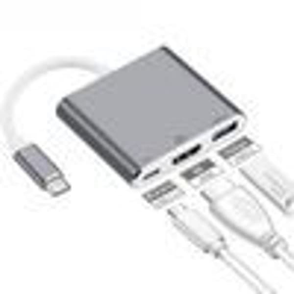 3 in 1 -keskitin, C-tyypin HDMI USB 3.0 USB-C -sovitinkaapeli