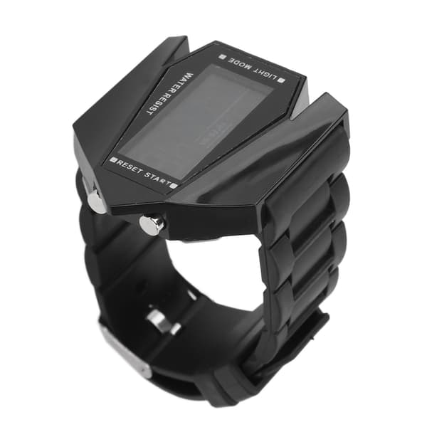 Sport Electronic Watch Date Display Alarm Function Airplane Style Waterproof LED Electronic Watch for Boys Black
